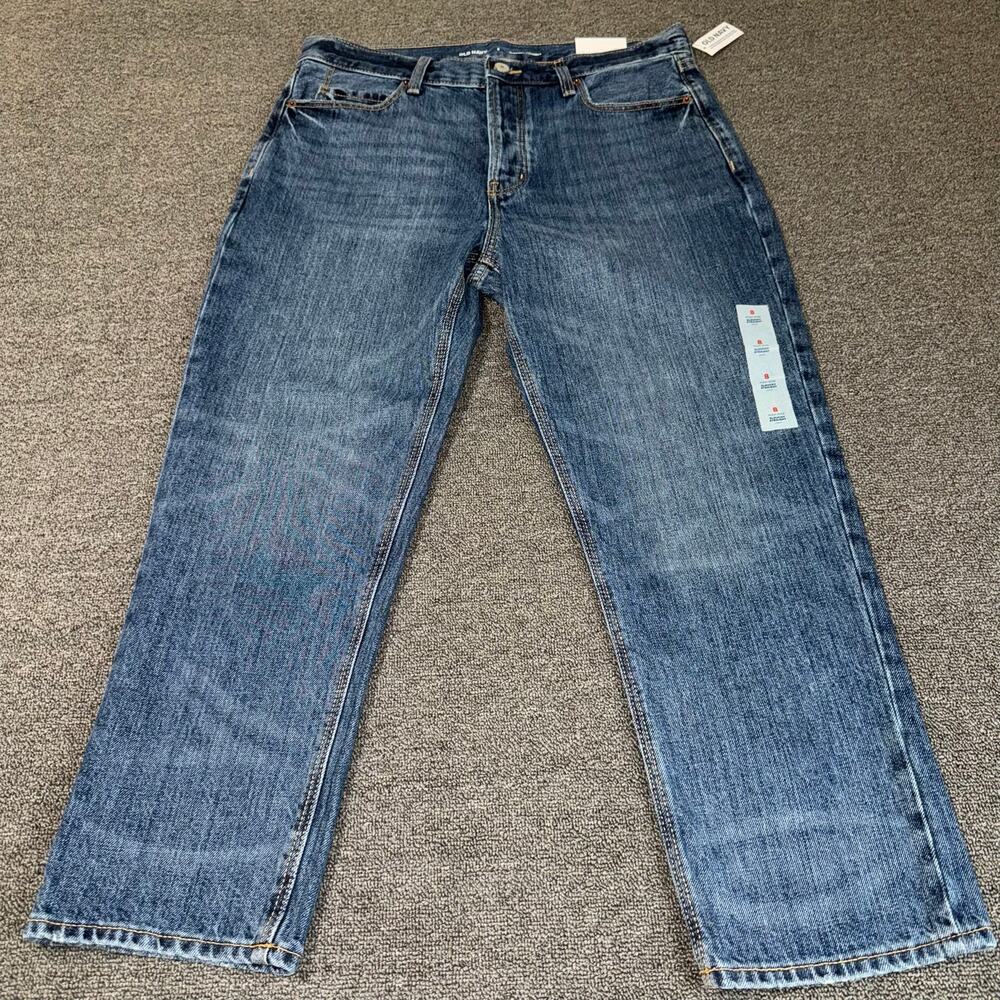 Old Navy High-Rise Slouchy Straight Crop Jean Womens Size 8 Blue Denim NEW NWT